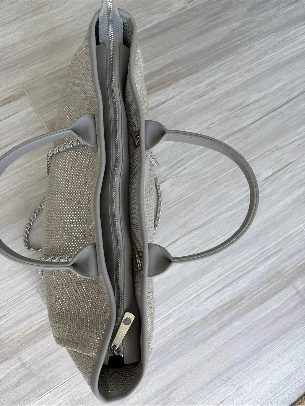 INZI Silver Tote Bag